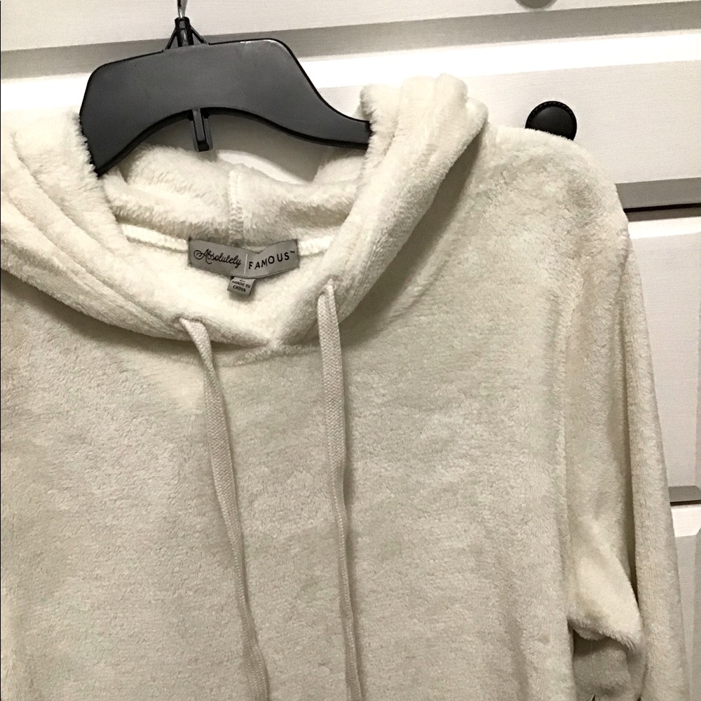 White Sherpa Long Sleeve Hoodie